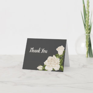 Cartão De Agradecimento Obrigado elegante do rosa branco você