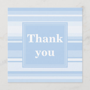 Cartão De Agradecimento Obrigado elegante simples das listras de azuis