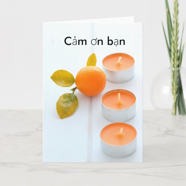 Cartão De Agradecimento Obrigado em vietnamita (Frente)