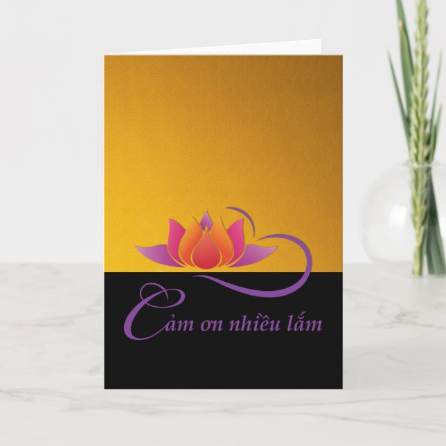 Cartão De Agradecimento Obrigado em Vietnamita Cam on nhieu lam (Frente)