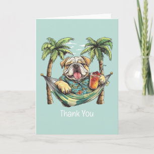 Cartão De Agradecimento Obrigado English Bulldog Em Top Havaiano