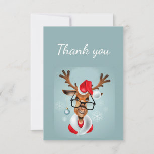 Cartão De Agradecimento Obrigado Engraçado Reindeer Papais noeis Humor Car