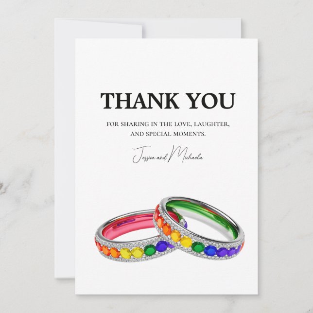 Cartão De Agradecimento 🌈 Obrigado - Entrelaçados no Orgulho  (Frente)