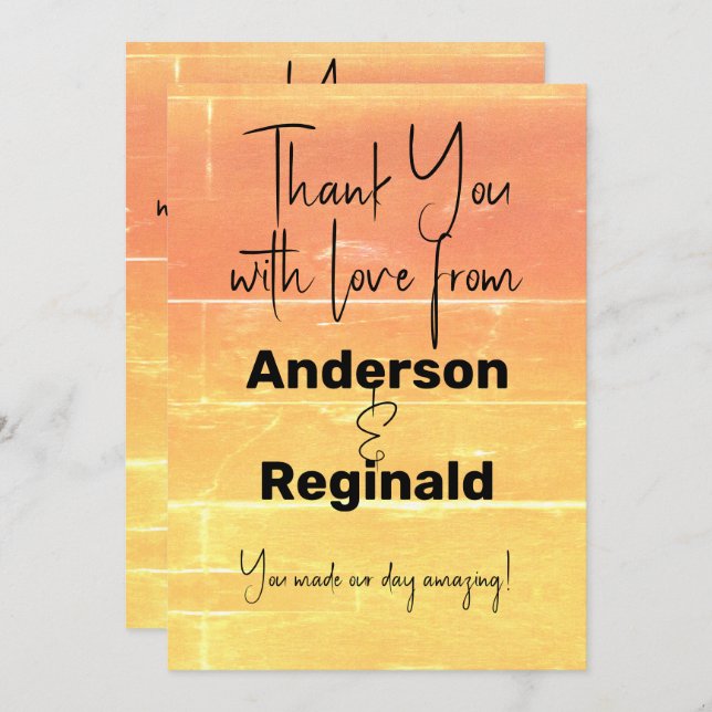 Cartão De Agradecimento Obrigado Espaço para Mensagem de Verão de Dois Lad (Frente/Verso)