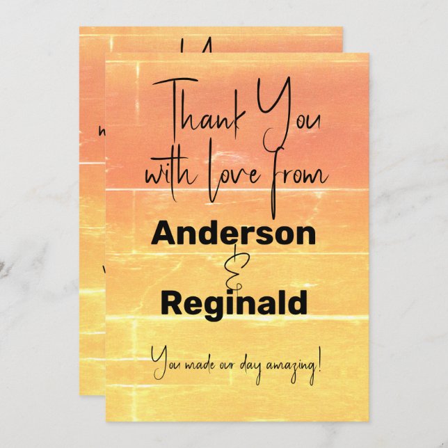 Cartão De Agradecimento Obrigado Espaço pela Mensagem de Verão de Pêssego  (Frente/Verso)