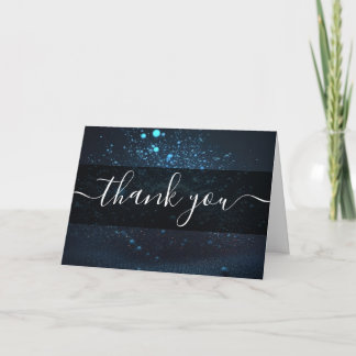 Cartão De Agradecimento Obrigado Explosão de Poeira Azul Personalizada