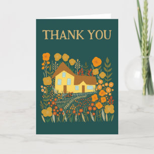 Cartão De Agradecimento OBRIGADO, Farmhouse Flowers Card