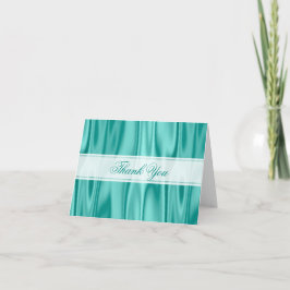 Cartão De Agradecimento Obrigado: Faux Aqua Satin Texture Tecido