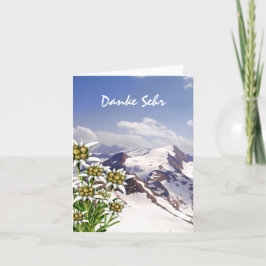 Cartão De Agradecimento Obrigado feito sob encomenda de Edelweiss da flor