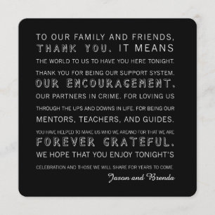 Cartão De Agradecimento Obrigado feito sob encomenda do dia do casamento