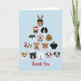 Cartão De Agradecimento Obrigado Feliz Pawlidays Cachorro Árvore De Natal