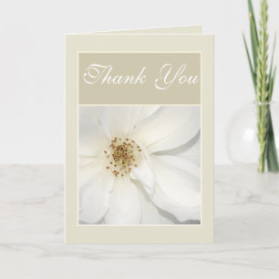 Cartão De Agradecimento "Obrigado" flor bege branco rosa floral