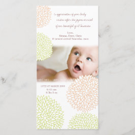 Cartão De Agradecimento Obrigado floral bonito do nascimento do bebê você