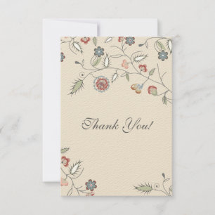 Cartão De Agradecimento Obrigado floral da afiação do vintage você