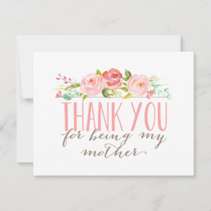 Cartão De Agradecimento Obrigado floral da mãe você