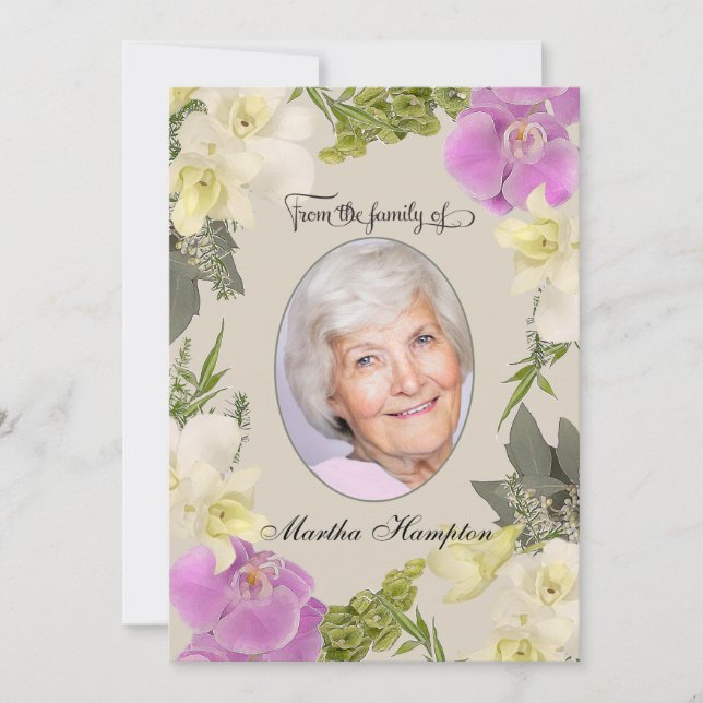 Cartão De Agradecimento Obrigado floral da simpatia da foto você com (Frente)