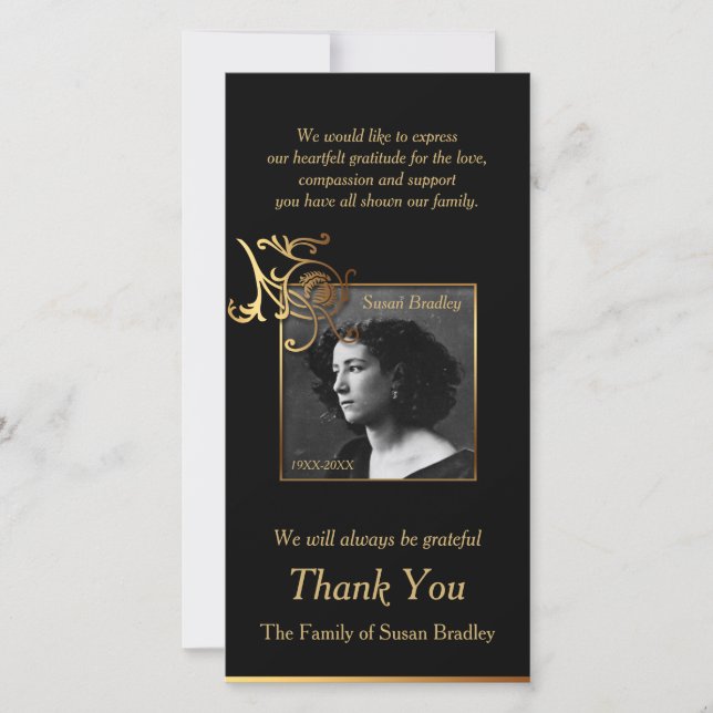 Cartão De Agradecimento Obrigado floral da simpatia da foto você com (Frente)