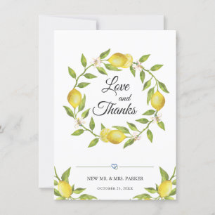 Cartão De Agradecimento Obrigado floral das hortaliças da flor dos limõe