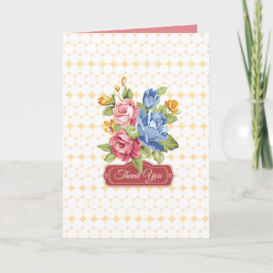 Cartão De Agradecimento Obrigado floral & das pérolas você