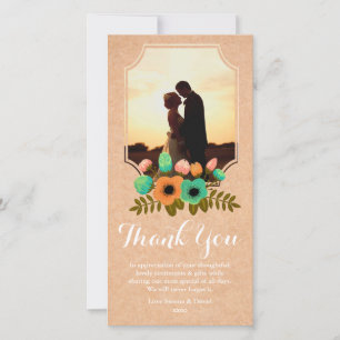 Cartão De Agradecimento Obrigado floral do casamento você floresce o