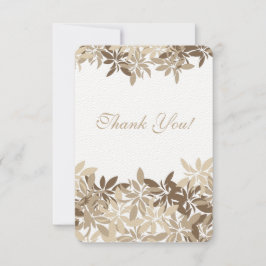 Cartão De Agradecimento Obrigado floral estilizado das folhas de Tan e de