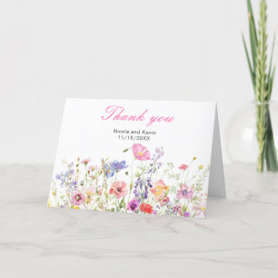 Cartão De Agradecimento Obrigado Floral Primavera Flor Silvestre
