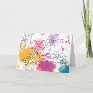 Cartão De Agradecimento Obrigado Floral que você recebe (personalizar)