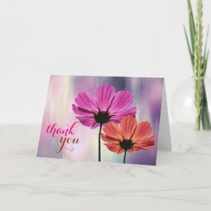 Cartão De Agradecimento Obrigado Floral Watercolor Chic Girly Wedly