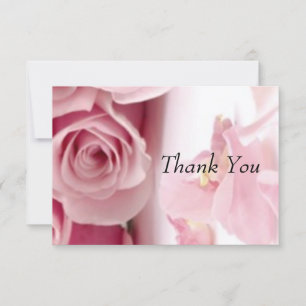 Cartão De Agradecimento Obrigado Flores Rosa