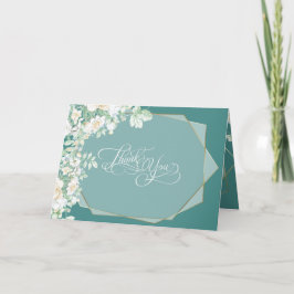 Cartão De Agradecimento Obrigado! | Flores selvagens e Berries Geométrico