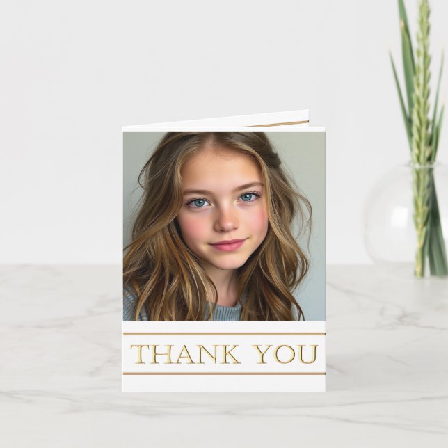 Cartão De Agradecimento Obrigado Formando Simples Dourado (Frente)