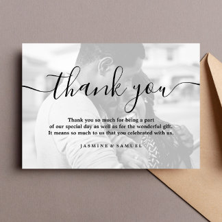 Cartão De Agradecimento Obrigado Foto de Casamento Personalizada