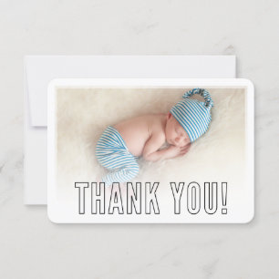 Cartão De Agradecimento OBRIGADO FOTO moderno contorno em negrito sobrepos