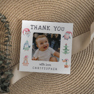 Cartão De Agradecimento Obrigado Foto Natal Crianças 2