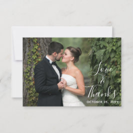 Cartão De Agradecimento Obrigado Foto Personalizada De Casamento De Madeir