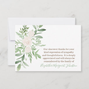 Cartão De Agradecimento Obrigado fúnebre floral elegante você faleciment