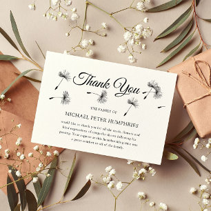 Cartão De Agradecimento Obrigado fúnebre você nota o memorial elegante d