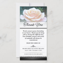 Cartão De Agradecimento Obrigado Funeral Palavras De Rosa Branca Não Podem