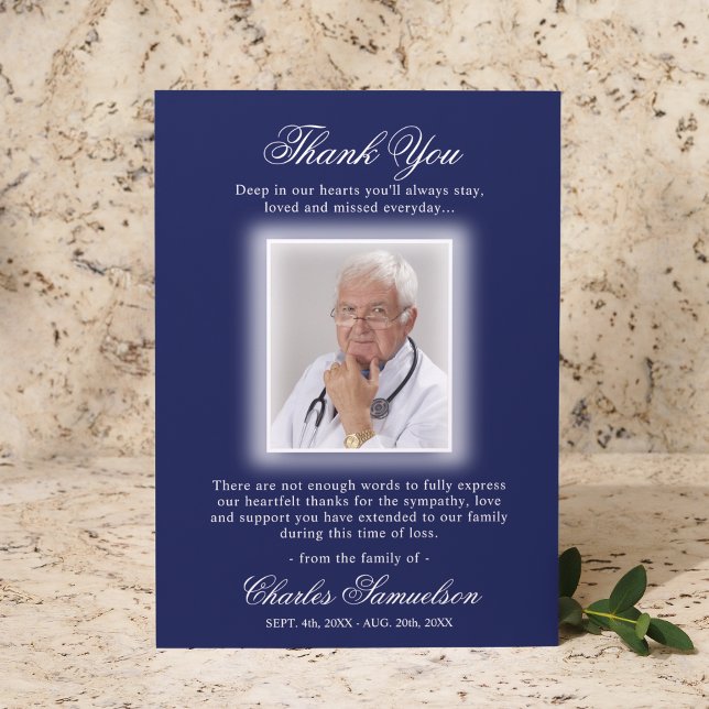 Cartão De Agradecimento Obrigado Funeral Simpatia MARINHO AZUE | FOTO (Criador carregado)