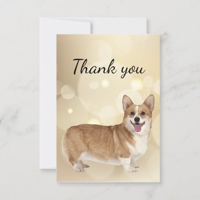 Cartão De Agradecimento Obrigado Galsh Corgi Dog Pet Animal (Frente)