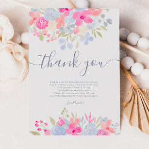 Cartão De Agradecimento Obrigado Garden pastel flores silvestres primavera