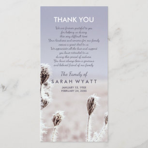 Cartão De Agradecimento Obrigado gelado da simpatia do inverno do prado