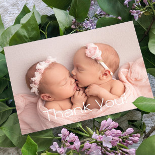 Cartão De Agradecimento Obrigado Gêmeos Bebê Presente Chá de fraldas Recém