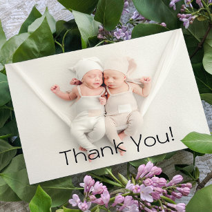 Cartão De Agradecimento Obrigado Gêmeos Bebê Presente Chá de fraldas Recém