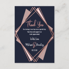 Cartão De Agradecimento Obrigado geométrico malva dos azuis marinhos