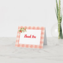 Obrigado Gingham Rosa Morango