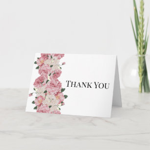 Cartão De Agradecimento Obrigado Gracioso Rosa Intenso Pastel 