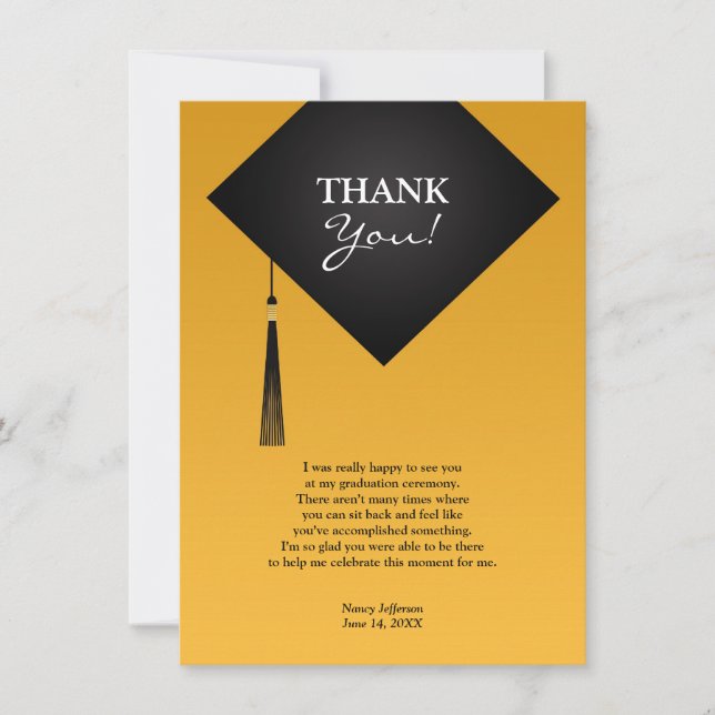 Cartão De Agradecimento Obrigado Graduação Black Hat (Frente)