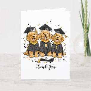 Cartão De Agradecimento Obrigado Graduação Cachorros de Goldendoodle