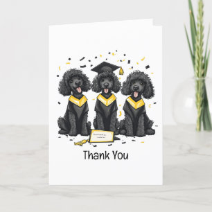 Cartão De Agradecimento Obrigado Graduação - Cães Poodle Padrão